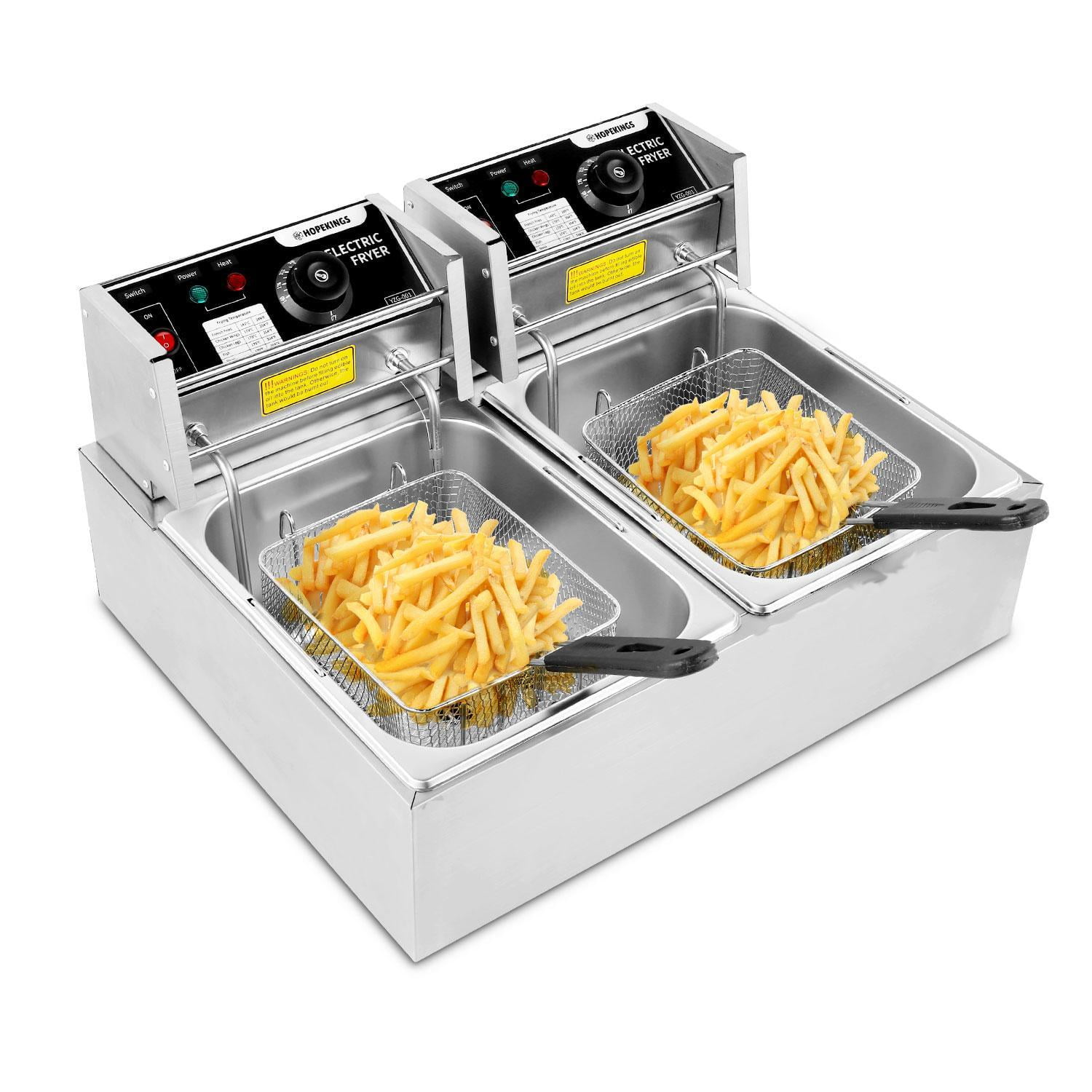 3600W 12L Electric Deep Fryer with Double Basket Fry Pan Fried Chicken