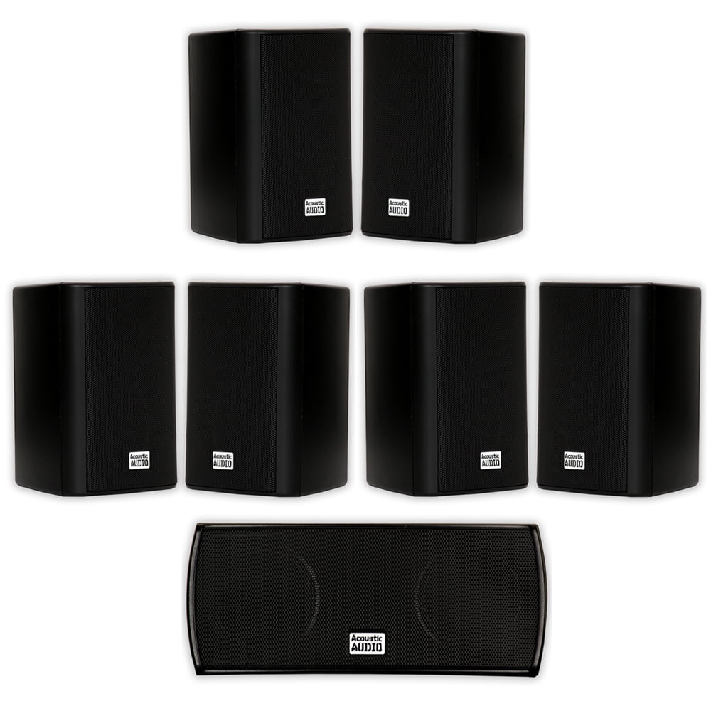 Acoustic Audio AA351B and AA32CB Mountable Indoor Speakers Home Theater 7  Speaker Set