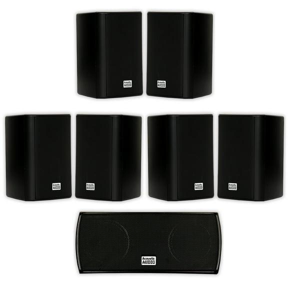 Acoustic Audio AA351B and AA32CB Mountable Indoor Speakers Home Theater 7 Speaker Set