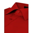 thumbnail image 4 of Men's Slim Fit Button Up Long Sleeve Solid Dress Shirt - Red - L (16-16.5) 32/33 sleeve, 4 of 5
