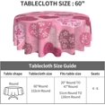 thumbnail image 2 of Valentine''s Day Tablecloth Round 60 Inch 14th February Romantic Pink Red Flower Love Heart Decorative Table Cloth with Waterproof Polyester for Holiday Kitchen Dining Room Outdoor Patio Party, 2 of 6