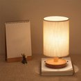 thumbnail image 4 of DEELLEEO New Linen Table Lamp Touch Control LED Linen Night Lamp w/Warm White Light Linen Nightstand Lamp USB Powered Wooden Beside Lamp, 4 of 7