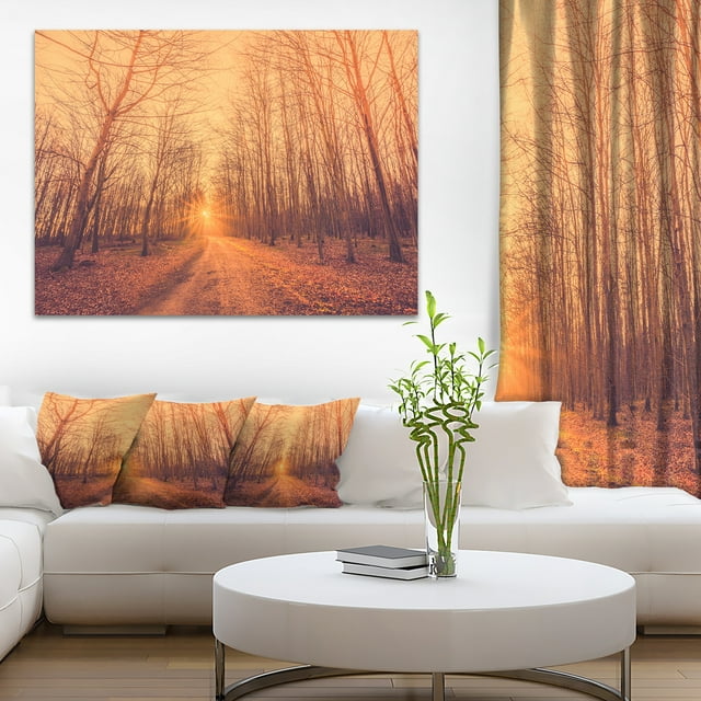 Forest Road into Sunrise - Landscape Photography Canvas Art Print