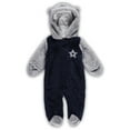 thumbnail image 2 of Newborn & Infant Navy/Gray Dallas Cowboys Game Nap Teddy Fleece Bunting Full-Zip Sleeper, 2 of 2