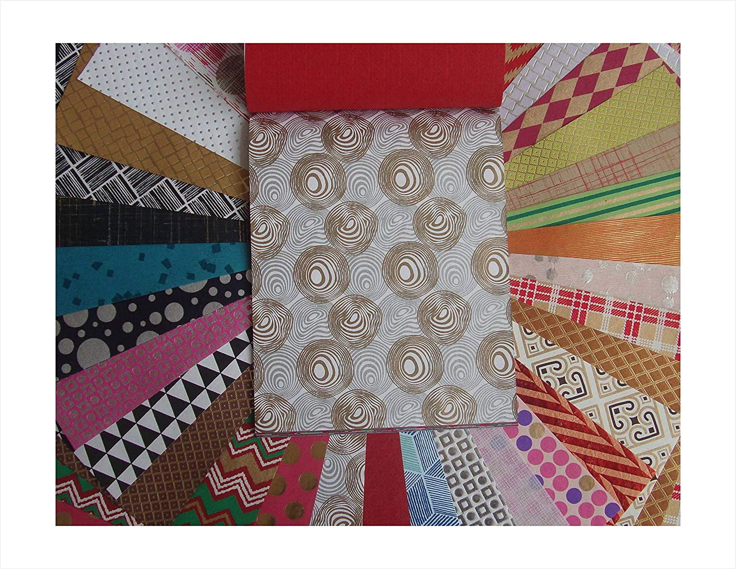 Paperhues Geometric Pattern Handmade Scrapbook Paper 8.5x11" Pad, 36 Sheets