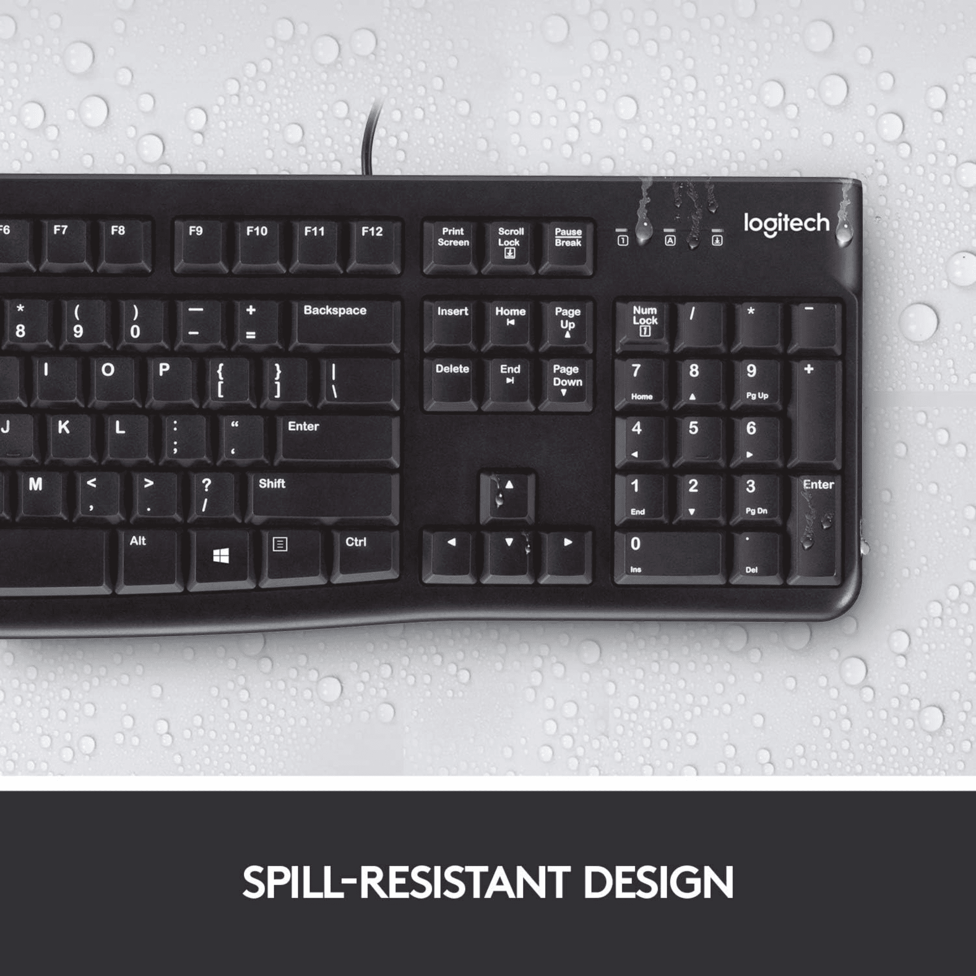 Logitech K120 Wired Keyboard (2 Pack), Full-Size USB Keyboard with Number Pad, Spill-Resistant, Quiet Typing, Plug and Play