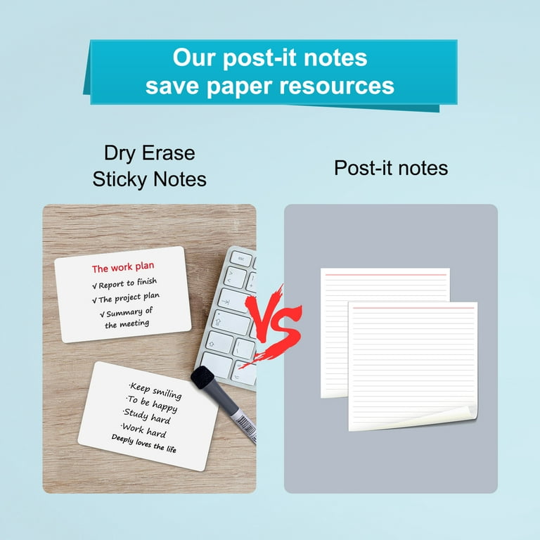 Sticky Notes on Whiteboard -Erasable Sticky Notes - Reusable Sticky Notes