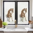 thumbnail image 3 of Funny Giraffes Window Privacy Film, Cute Art Fun Lovely Animals on Toilets Static Cling UV Sun Blocking Tint Film Heat Control Windows Films for Bedroom Bathroom, Window Stickers 17.7"x39.3", 3 of 8