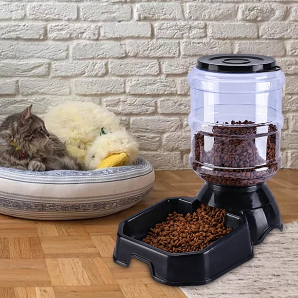 Comedero automático para de 3,8 l, estación de alimentación de gran capacidad, cuenco para platos de plástico, alimentación automática de , Alimentador Negro Salvador Alimentador Automático