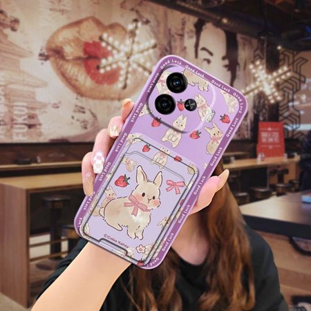 KDY-Phone Case For VIVO IQOO Z9 Turbo/IQOO Z9 5G China/Y200GT 5G, Dirt-resistant Cartoon Shockproof Waterproof Skin feel silicone Solid color Anti-dust Card slot Full wrap Card bag TPU