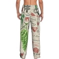 thumbnail image 3 of Men Pajama Pants Casual Flannel Lounge Sleep Bottoms, Italian Cuisine Italy VintageFood Wine Cafe Italy Bar European Europe, 3 of 6
