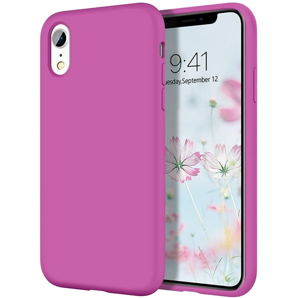 iPhone XR Cases, iPhone XR Case FYBTO Slim Lightweight Smooth Liquid Silicone Soft Gel Rubber Microfiber Lining Cushion Texture Cover Shockproof Protective Phone Cases for iPhone 10 XR, Light Blue