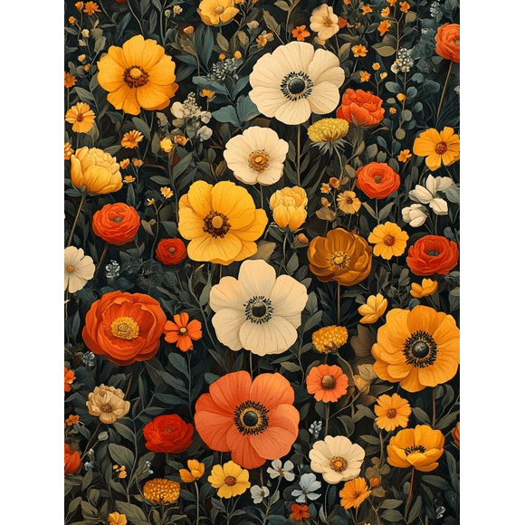 Qisvanset Framed Canvas Wall Art, 12x16 Inch Floral Flower Cottage Core Nursery Apartment Decor
