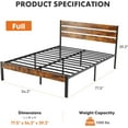 thumbnail image 5 of BEDDLE Twin Size Bed Frame with Headboard, 800LBS Mattress Foundation with All Sturdy Metal Support, Under Bed Storage, No Box Spring Needed, Easy Assembly, Rust Brown, 5 of 8