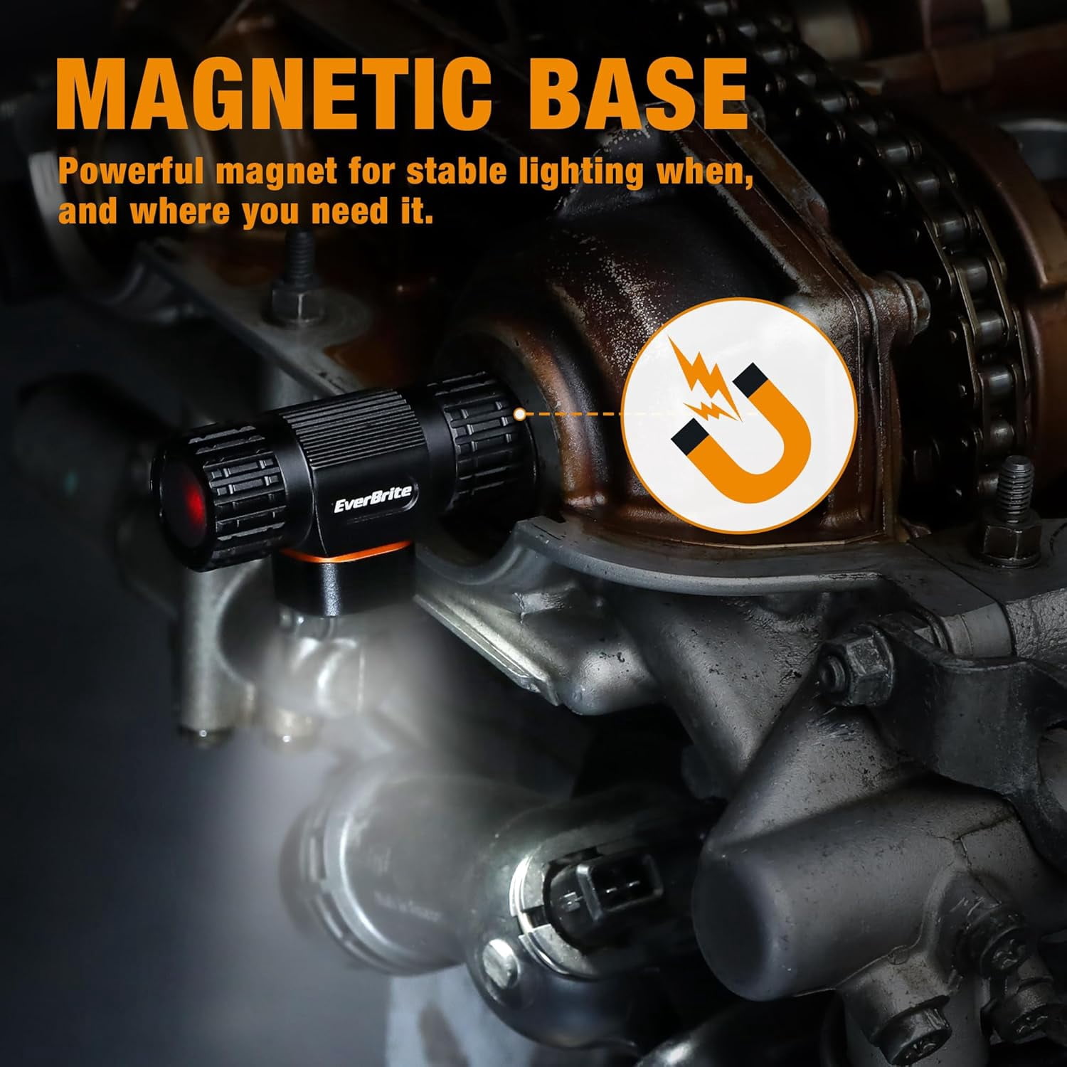 Rechargeable Headlamp, 500 Lumen LED Headlight with 4 Light Modes, Magnetic Base and Adjustable Headstrap, Perfect for Camping, Hiking, Caving, Fishing