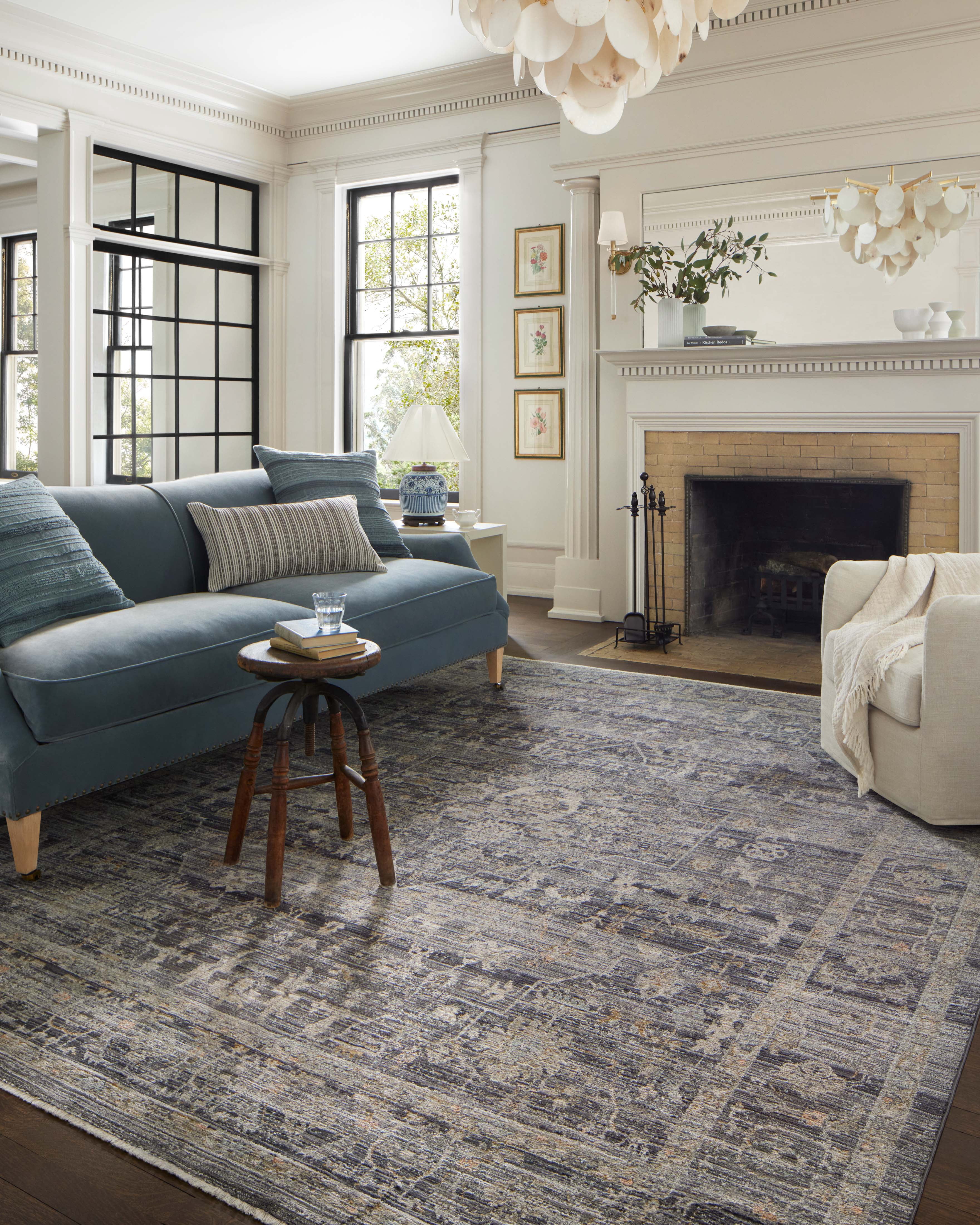 Jean Stoffer x Loloi Katherine Midnight/ Tobacco 2'-7" x 8'-0" Runner Rug