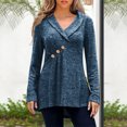 thumbnail image 1 of Hauts Grande Taille pour Femmes, Col en V Décontracté, Manches Longues, Blouse Ample, 1 of 8