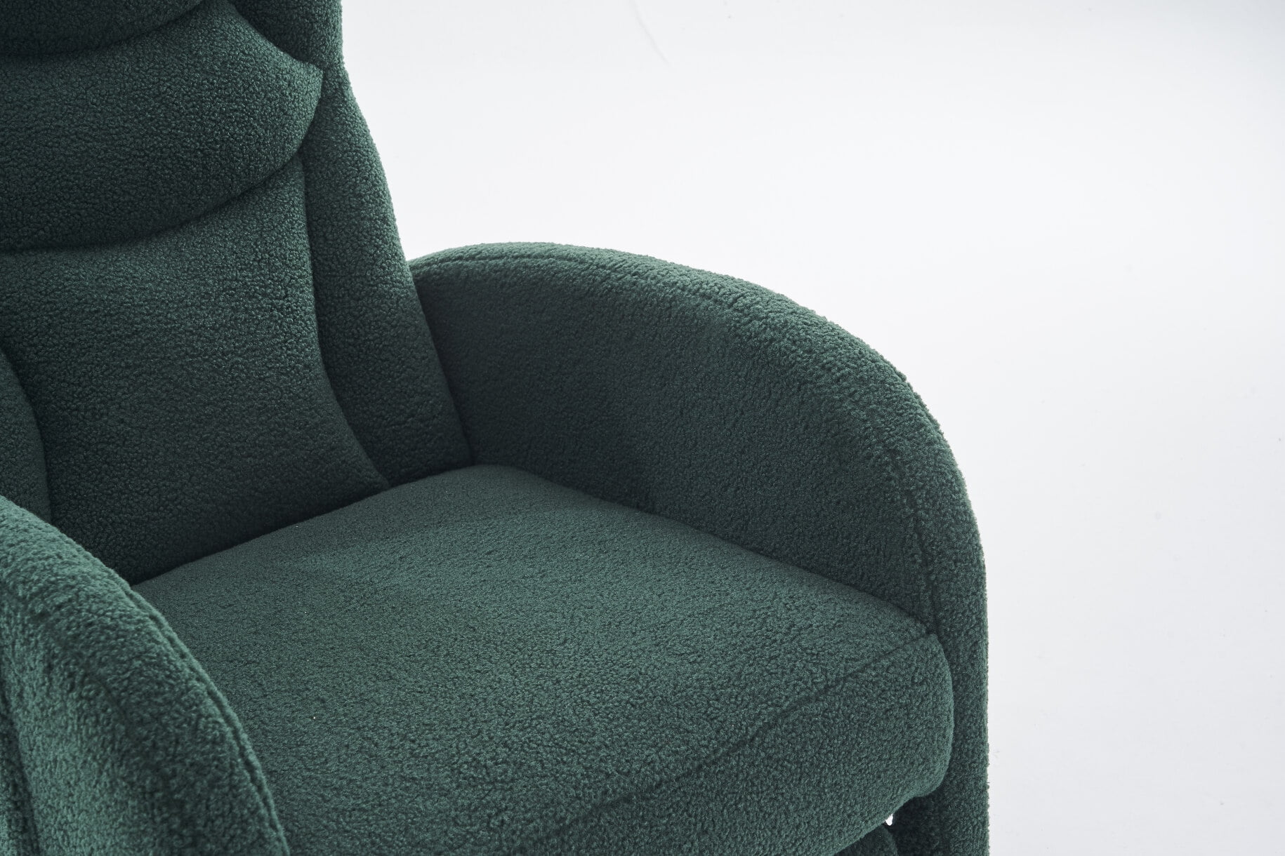 Rocking Chair Nursery, Nursery Rocking Chairs with Adjustable Footrest & Side Pocket, Comfy Rocking Chairs in Teddy Fabric, Reading Arm Glider Chair for Bedroom, Living Room, Office, Green