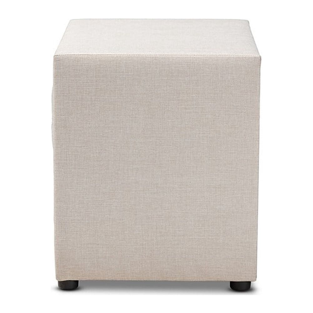Lepine Modern and Contemporary Light Beige Fabric Upholstered 2-Drawer Wood Nightstand