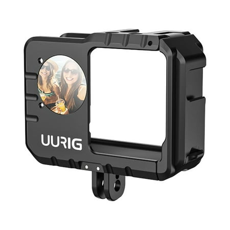 Image of UURIG Camera Cage with Dual Cold Shoe Mounts - Selfie Mirror Protective Frame - Perfect Vlog Accessories for ONE RS