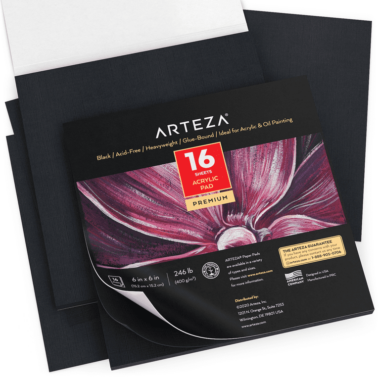 Acrylic Paper Pads (Set of 2) - 24 Acrylic Sheets 9x12 inch - 400gsm -  Acid-Free Painting Paper - Easy Removable Pages - Art Pad with Acrylic Art