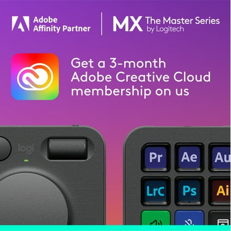 Logitech - MX Creative Console Programmable Keypad with 9 Customizable Keys & Control Dial for Graphic Design, Video Editing, more - Graphite