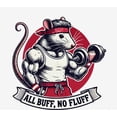 thumbnail image 5 of Gym Rat All Buff No Fluff Adult White Crew Neck Long Sleeve Tee-Medium, 5 of 6