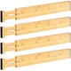 thumbnail image 1 of Divisor de cajones, 4 divisores de cajones de bambú, divisores de cajones ajustables para ropa, divisor de cajones de cocina, divisor de cajones de aparador, separadores de cajones, divisor de cajones, 1 of 5