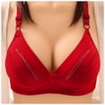 thumbnail image 1 of Aayomet Soutiens-Gorge pour Femmes Grande Taille Soutien-Gorge Jacquard (Rouge, 80C), 1 of 4