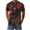 thumbnail image 1 of CEHVOM Chemise à Manches Courtes Imprimée Confortable en Coton Lin Décontracté pour Hommes, 1 of 6