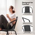thumbnail image 2 of Ktaxon 2Pcs Plastic Stackable Chairs, Weather-Resistant Outdoor Dining Seatings with Ergonomic Armrests for Lawn, Garden, Firepit and Restaurant Use, Black, 2 of 9