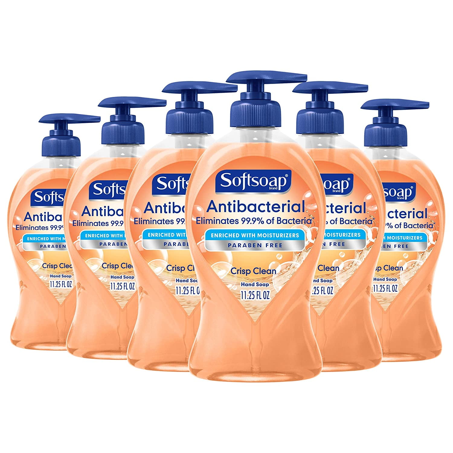 (6 Pack) Softsoap Antibacterial Liquid Hand Soap Pump, Crisp Clean - 11