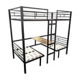 thumbnail image 5 of Twin Size Loft Bed with Table Sets, Transformable To Twin Over Twin Bunk, Metal Construction Loft Bed with Guardrails and Two Drawers, 5 of 11