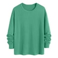 thumbnail image 6 of LpwkSSA Men's Vintage Casual Solid Color Round Neck Fashion Long Sleeve T-shirt Green M, 6 of 6