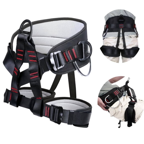 Adjustable Thickness Climbing Harness, Half Body Harness for Fire Rescuing, Caving, Rock Climbing, Rappelling, Tree Work, Waist Protection Safety Belt