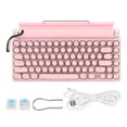 thumbnail image 2 of Mechanical Keyboard, 83 Keys Retro Round Keycap Typewriter Mechanical Keyboard 2000mA Capacity  For Tablet Pink, 2 of 8