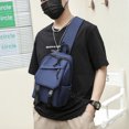thumbnail image 5 of Bolso con correa, mochila para hombro en el pecho, mochila para computadora portátil, bolso cruzado, viajes al aire libre para hombres y mujeres, 5 of 5