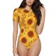 thumbnail image 1 of Fotbe Vintage Leopard Print Sunflower Body de Mujer con Cuello Redondo y Mangas Cortas, Sin Mangas Ajustado, Suave, Cómodo y Básico-Medium, 1 of 7