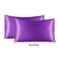thumbnail image 3 of Tkrady 2Pcs Pillowcase 51x76cm, Silk Satin Imitation Silk Satin Solid Hotel Bedding Pillowcase Purple, 3 of 6