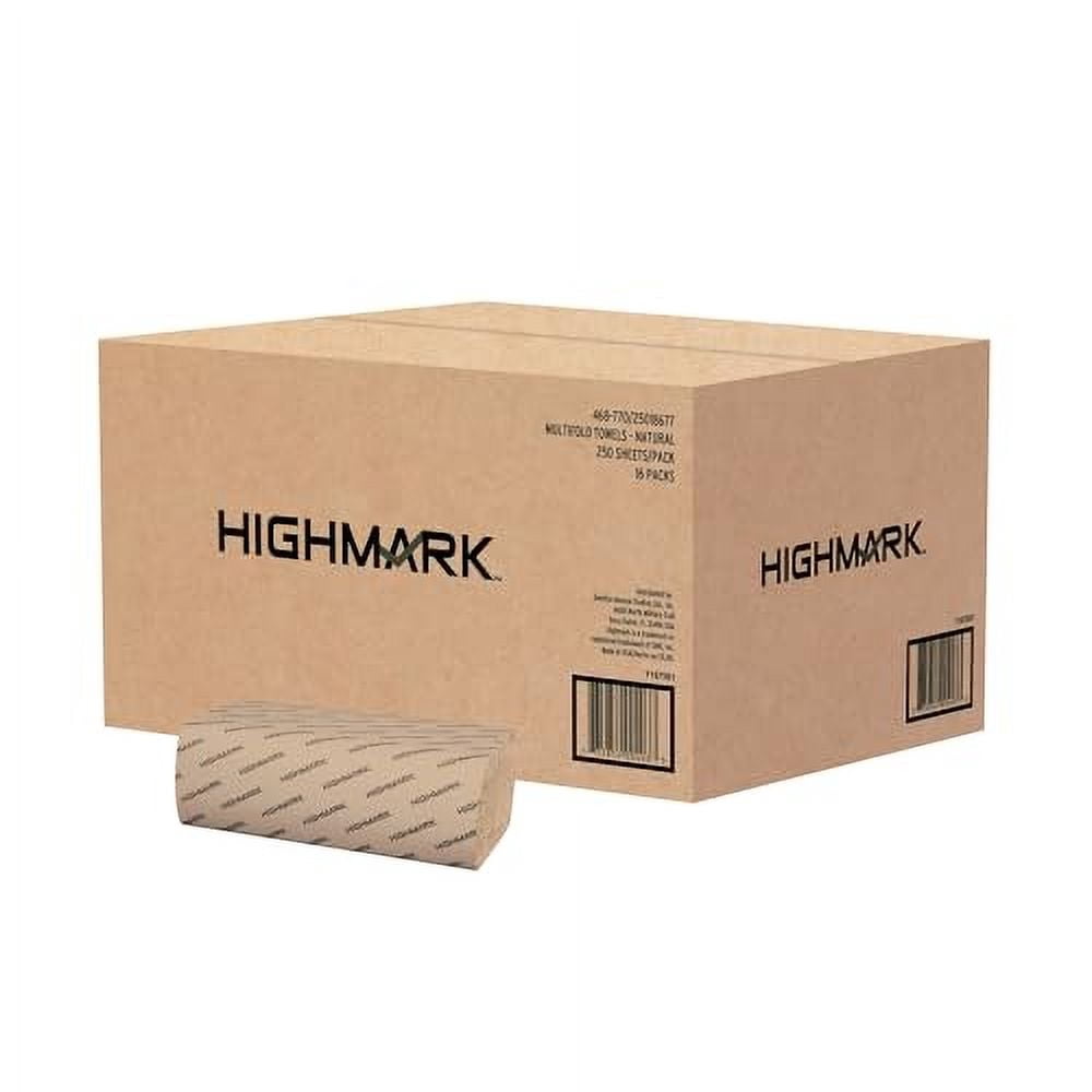 Highmark® 100% Recycled Multifold Paper Towels, 9 1/4" x 9 1/4", Natural, 250 Towels Per Sleeve, Case Of 16 Sleeves