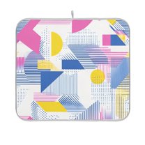 Yayeee Dish Drying Mat for Kitchen Counter 16"x18" Microfiber Absorbent Pad, Retro Simple Shapes