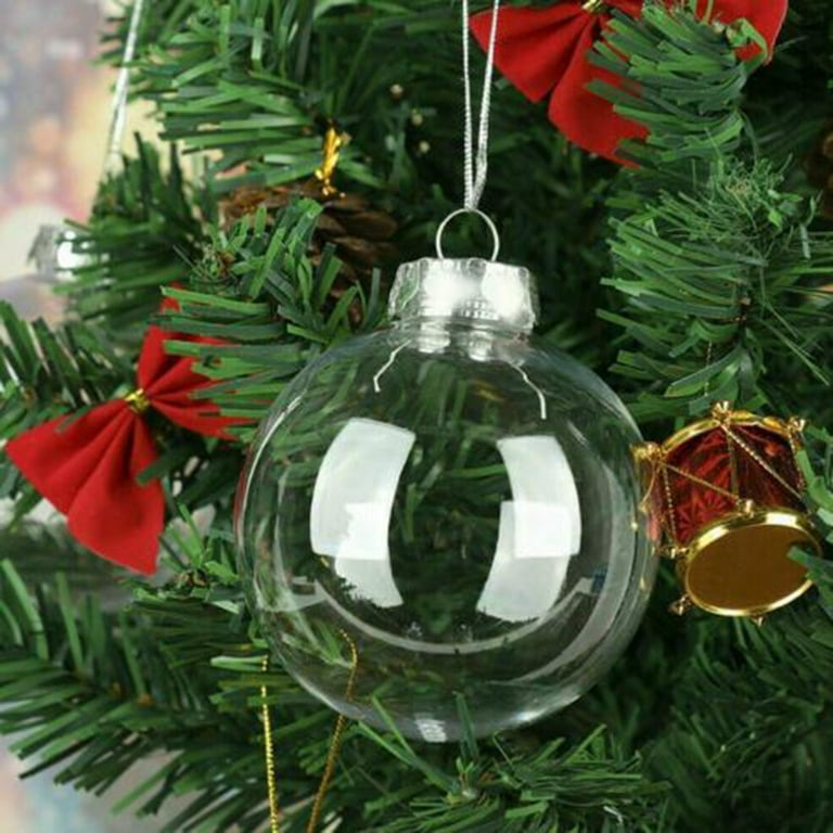  YFXQYFSH 24 Pcs Christmas Iridescent Ornaments Balls DIY Clear  Plastic Christmas Balls for Holiday Party Christmas Tree Decorations (60  mm) : Home & Kitchen