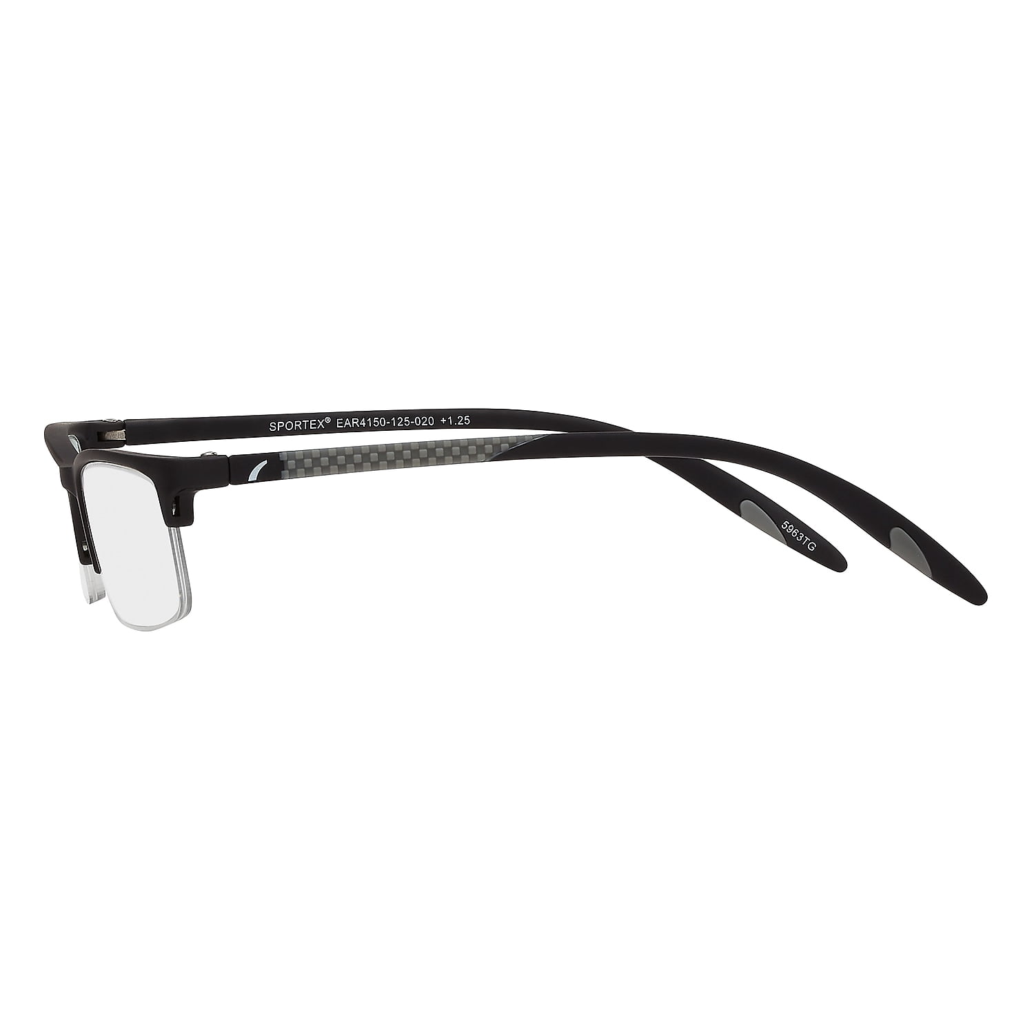 Sportex Readers Anti-Glare Reading Glasses Semi-Rimless Plastic, Brown, 2.75