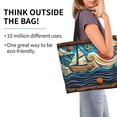 thumbnail image 2 of Fotbe Whimsical Sailboat Ocean Art Bolsa Tote Estética de Lona con Estampado para Mujer - Bolsa Reutilizable de Hombro Casual para Vacaciones, Compras, Trabajo y Gimnasio, 2 of 8