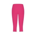 thumbnail image 5 of Posijego Capri Leggings for Women Stretch High Waist Workout Yoga Pants Knee Length Athletic Running Pants, 5 of 6