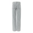 thumbnail image 5 of vigerkar Women's Wide Leg Jeans Distress Adjustable Waist Denim Pants Vintage Y2K Trousers Grey, XS, 5 of 9