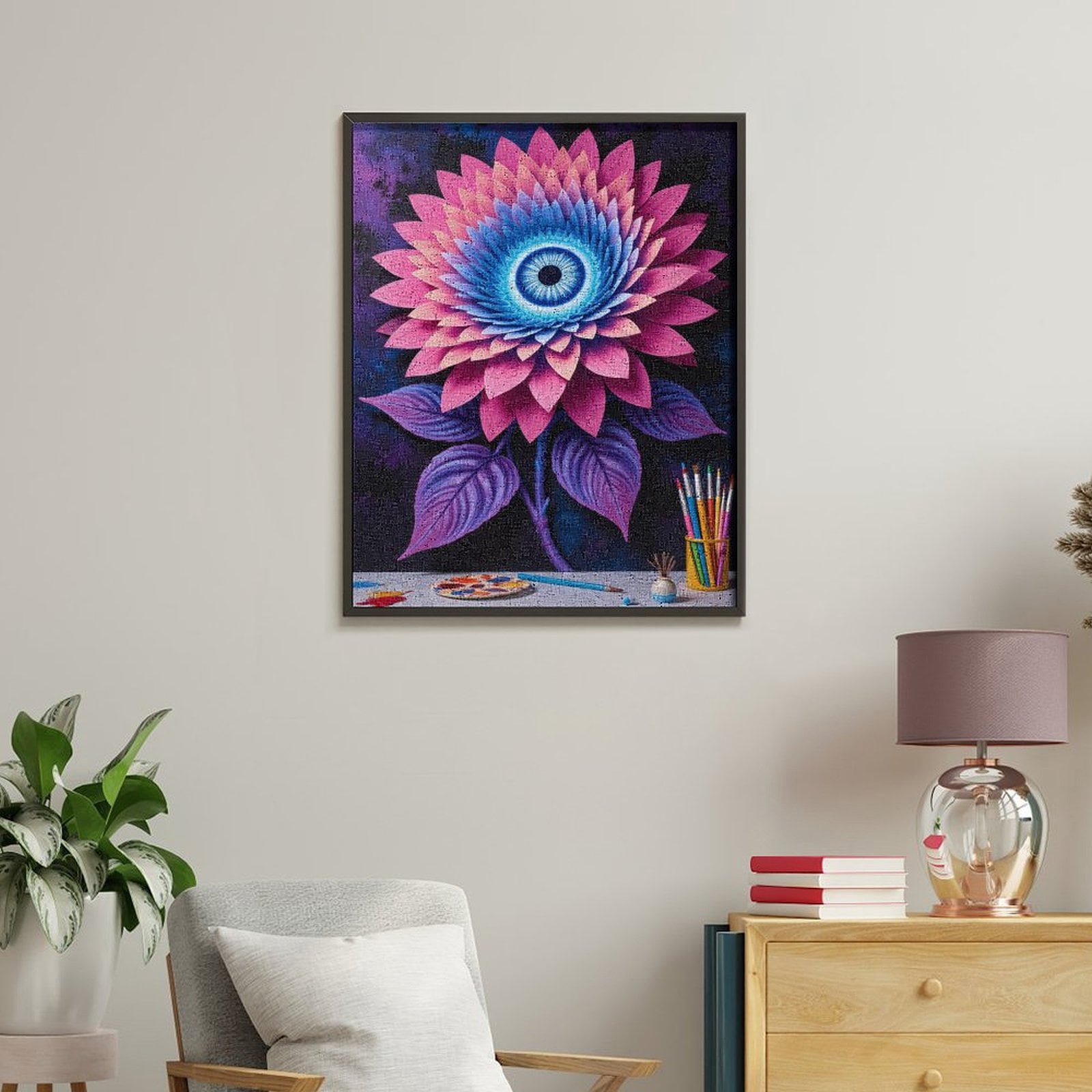Paint By Numbers Kit for Adults Beginner - DIY Floral Vision Art with Pastel Colors Canvas Painting Kits for Adults, Frameless Paint By Number for Adults for Home Wall Decor 16x20 Inch
