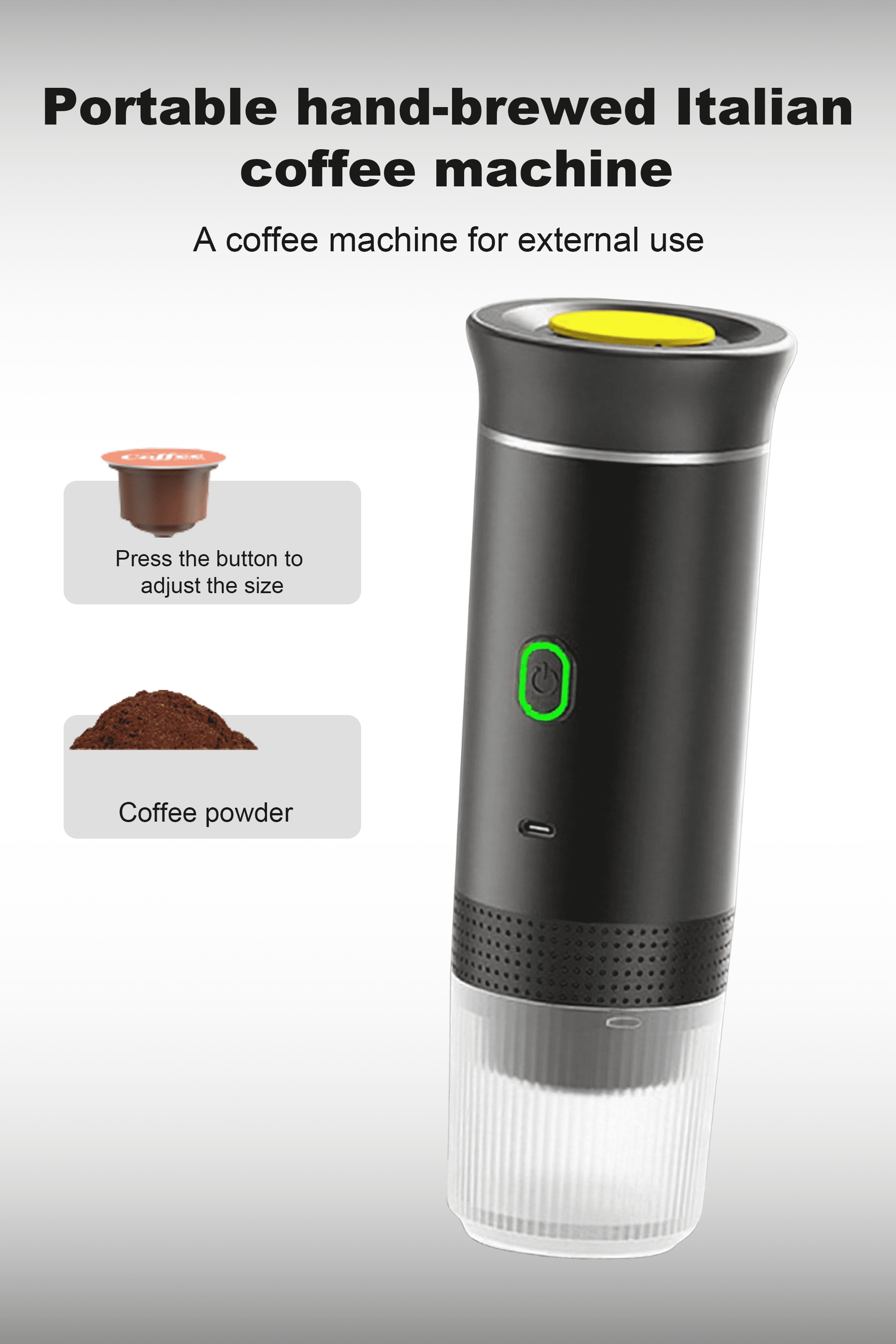 3-in-1 Portable Coffee Maker for Travel,Self-Heating Espresso Machine with USB-C,LED Display,20 Bar,Compatible with Coffee Grounds&Capsules (Ns&DG)–Portable Espresso Maker for Car,RV,Camping,off