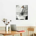 thumbnail image 3 of Acheng Animals Canvas Wall Art Cute Giraffe Bathtub Pictures Painting Prints Funny Black and White Bathroom Wall Decor  12x16 in, 3 of 5