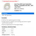 thumbnail image 2 of Auto Trans Shift Lever Control Rod Bushing - Compatible with 2005 - 2007 Jeep Liberty 2006, 2 of 2